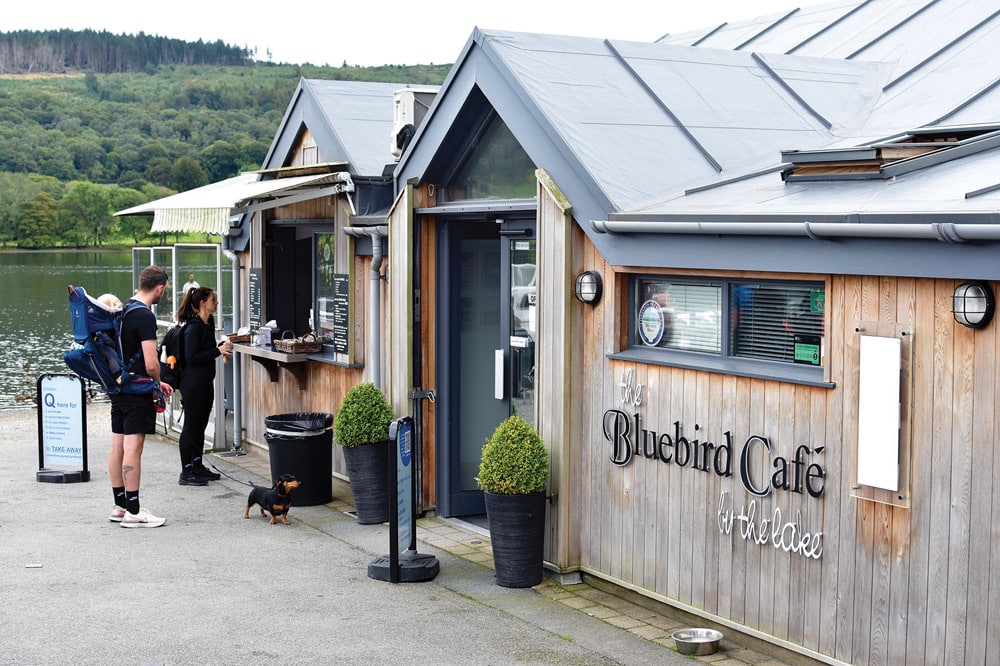 The waterside Bluebird Cafe.