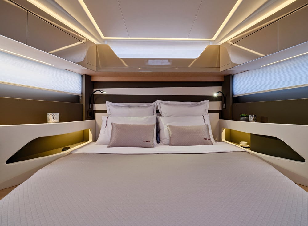 The master cabin is spacious with great headroom.