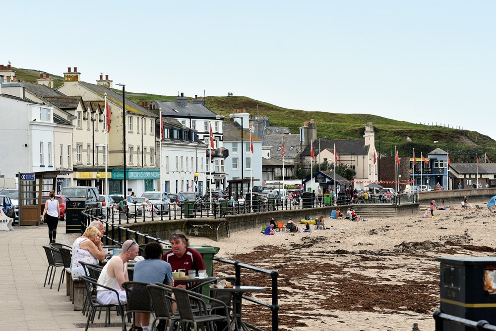 A bustling Peel seafront despite the end of the school summer.