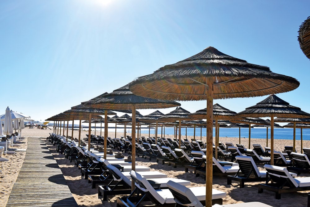 Beachfront loungers.