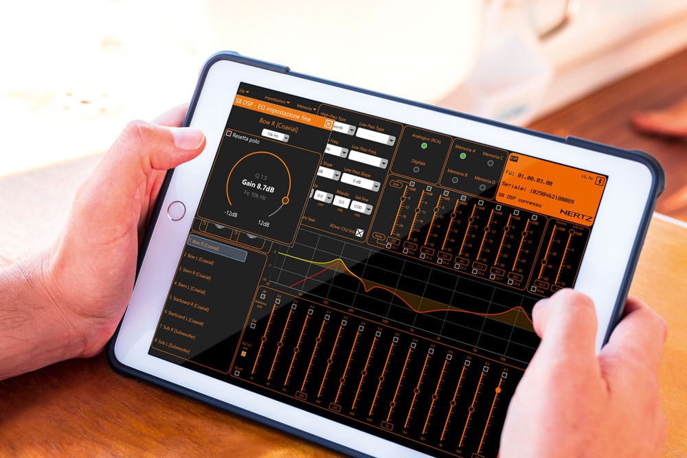 DSP set-up on an iPad