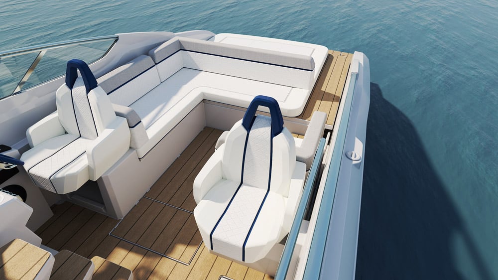 Windy 29 Huracan - Spacious social deck layout.