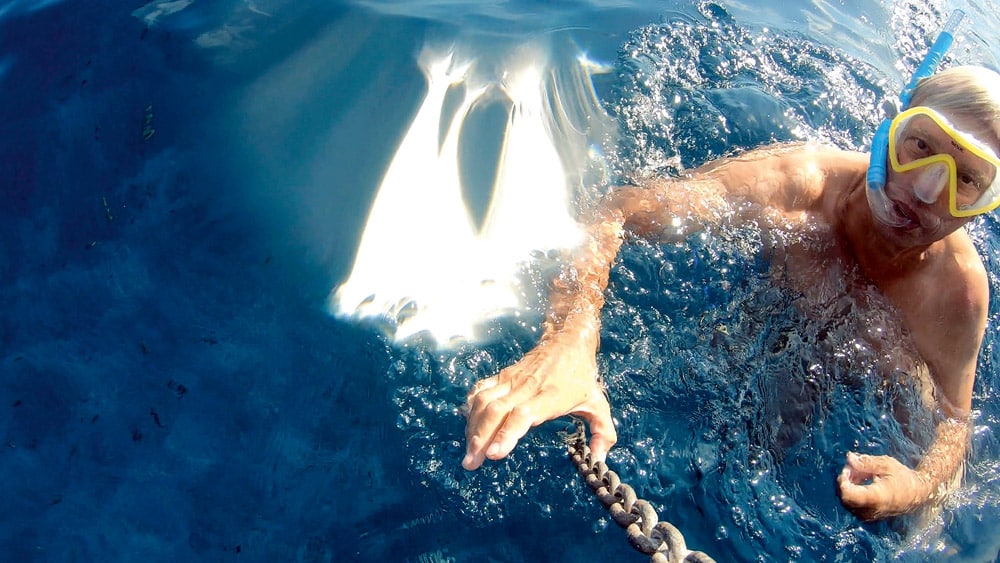 Diving in the clear waters near Cannes.