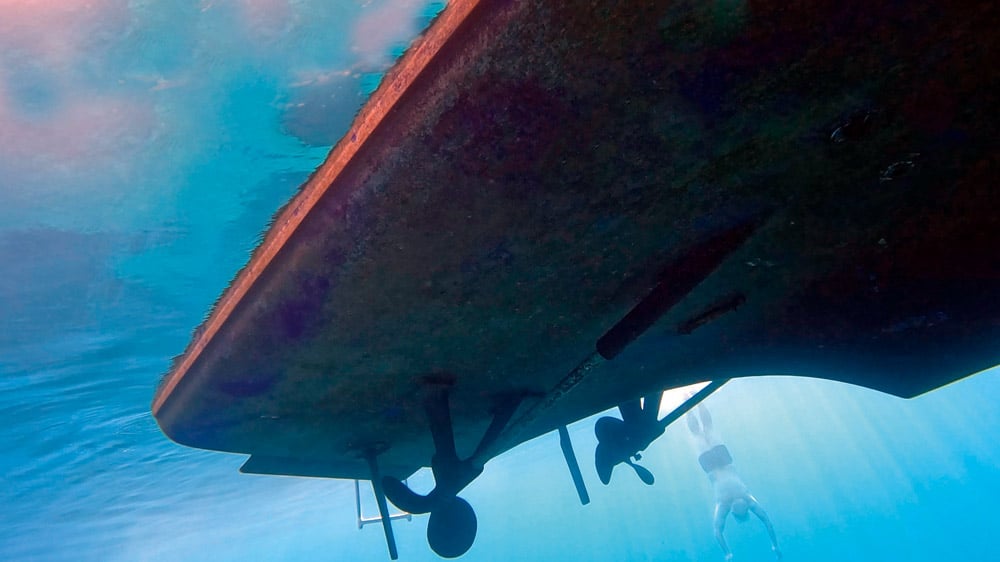 Diving in the clear waters near Cannes.