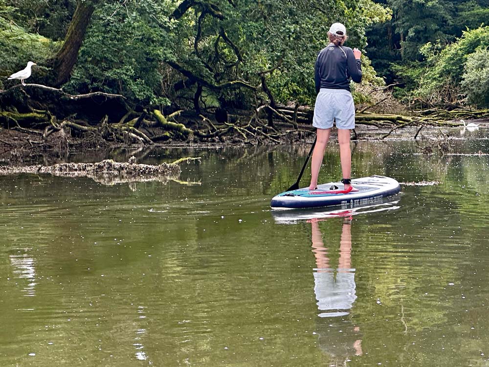 Drift along with the tide in the many creeks along the river.