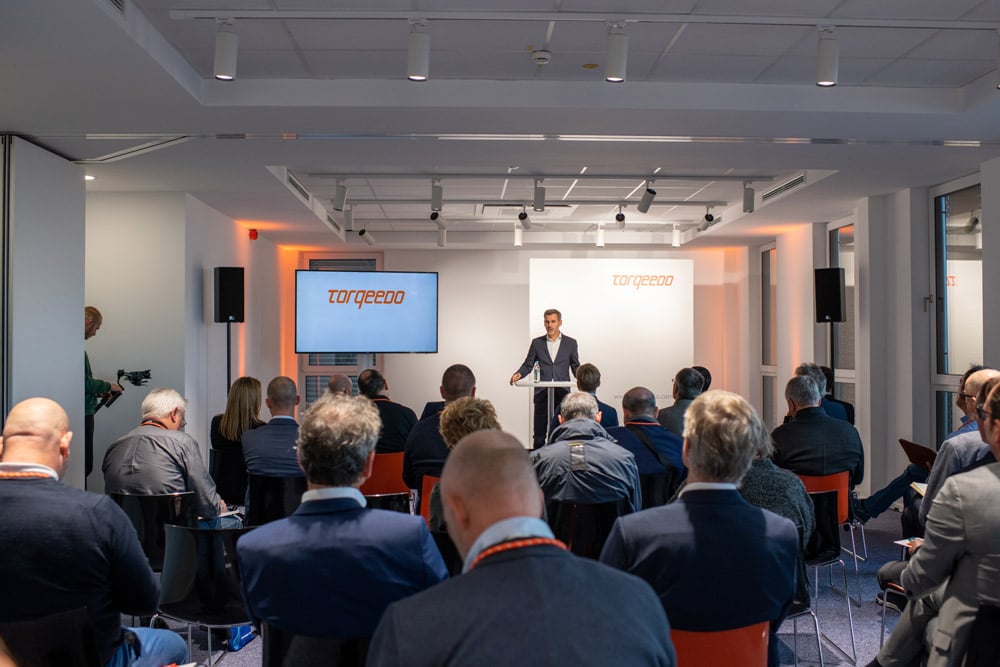 Fabian Bez, Torqeedo's chief executive officer, at the headquarters opening