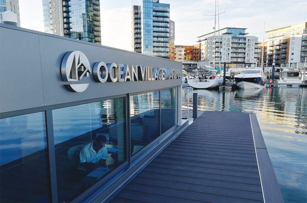 Floating marina office