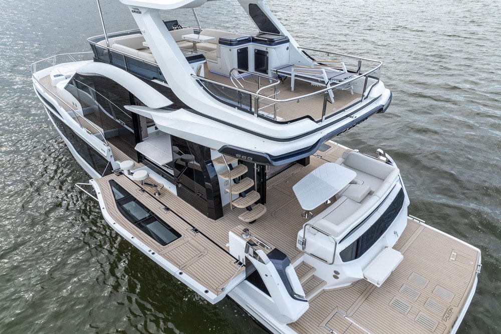 Galeon 560 Fly at the British Motor Yacht Show from Argo Yachting