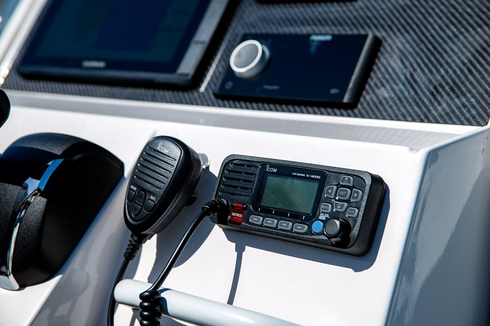 VHF radio and Fusion head unit. 