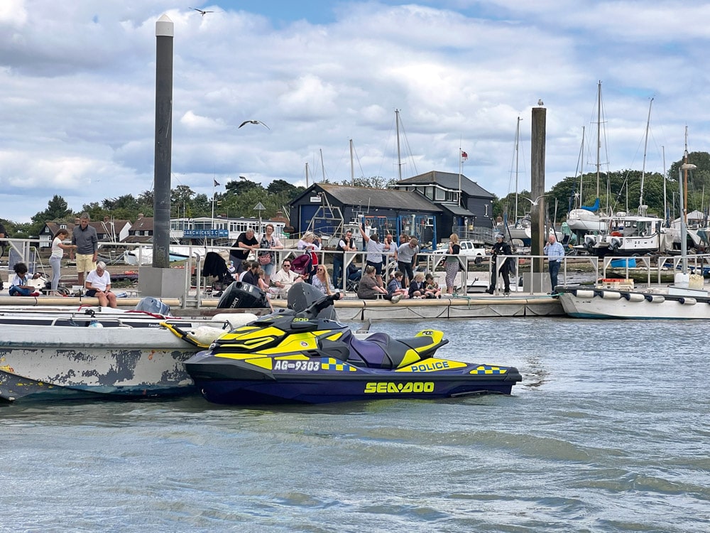 Essex Police Marine Unit at Burnham on Crouch. Sea-Doo PWC