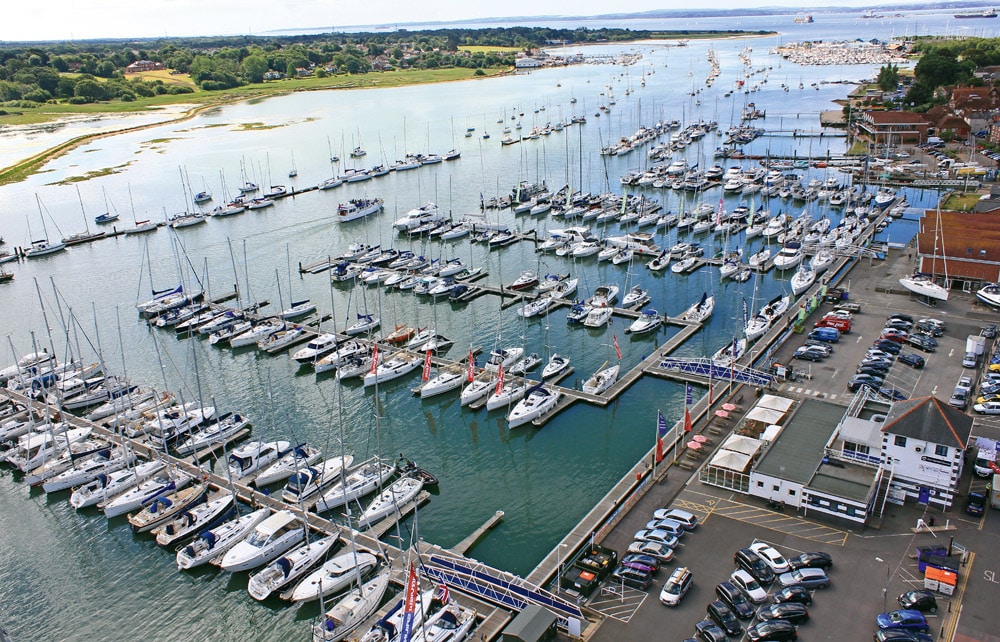Port Hamble Marina aerial view. 