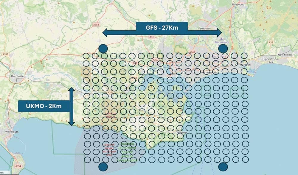 Image 2 - ‘The node spacing between different models can vary massively, impacting the accuracy of the forecasts.’