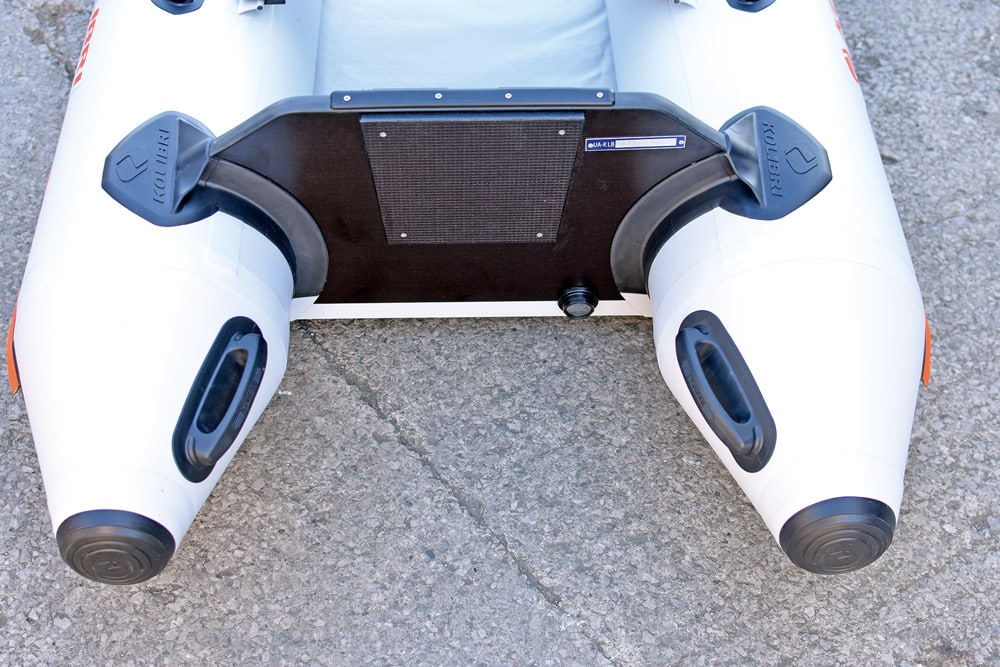 Inboard carrying handles and a ‘proper’ transom are well thought out.