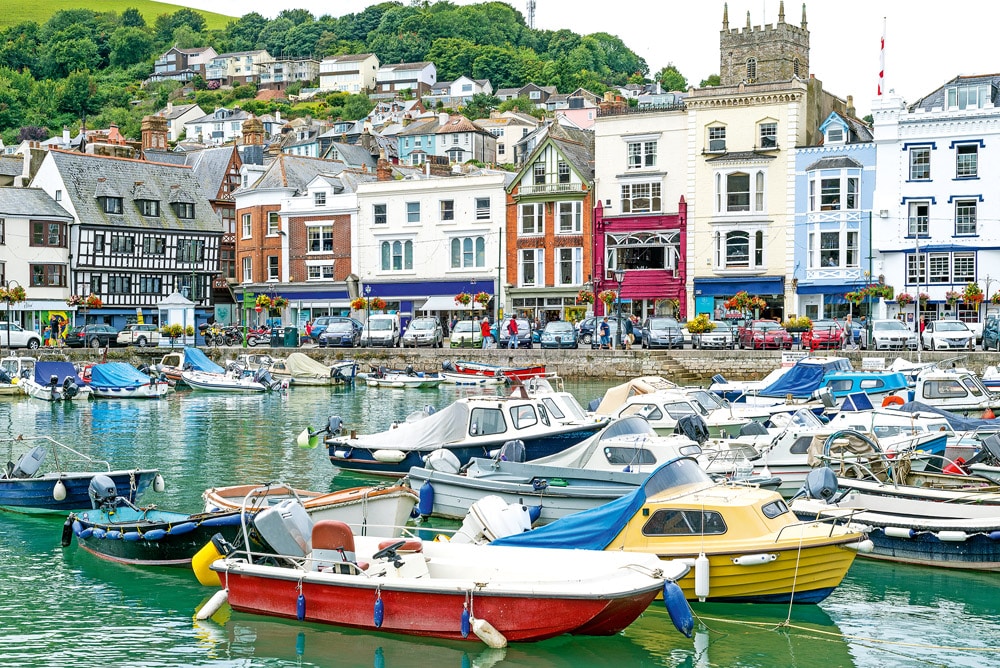 Dartmouth, River Dart. The busy Inner harbour, Dartmouth. © iStock-Fotomicar