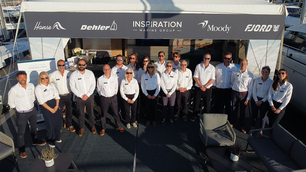 Inspiration Marine celebrates 25 Years at MDL’s Hamble Point Marina with new 10-year lease. Team photo