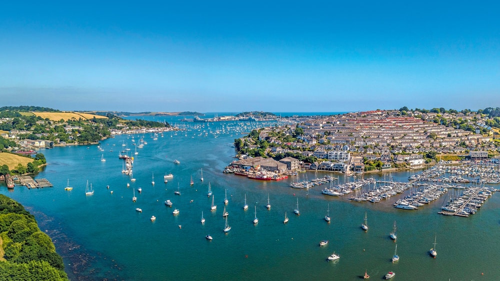 Falmouth Bay, Cornwall, England, Aerial