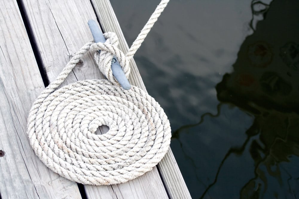 Coiled mooring line