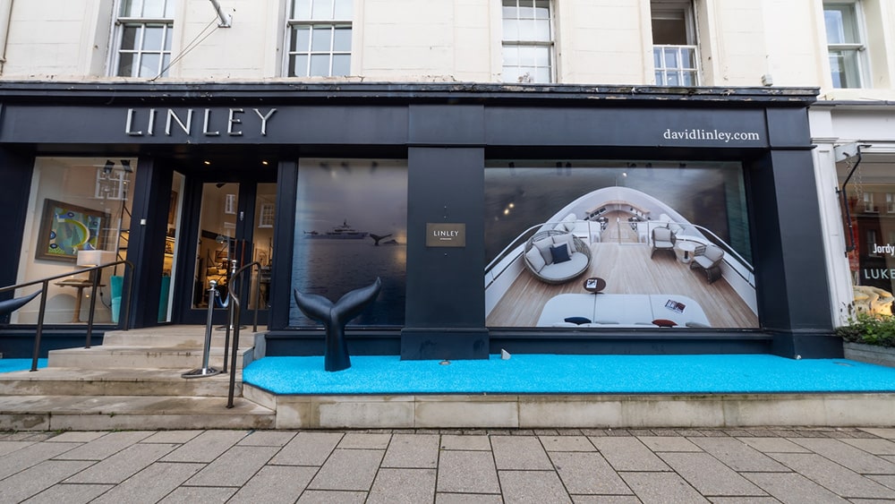 Sanlorenzo x LINLEY showroom front, Pimlico Road
