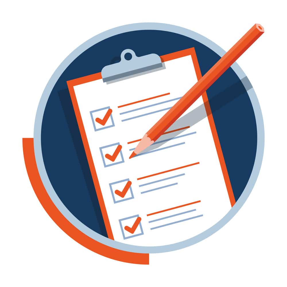 Make a check list 
