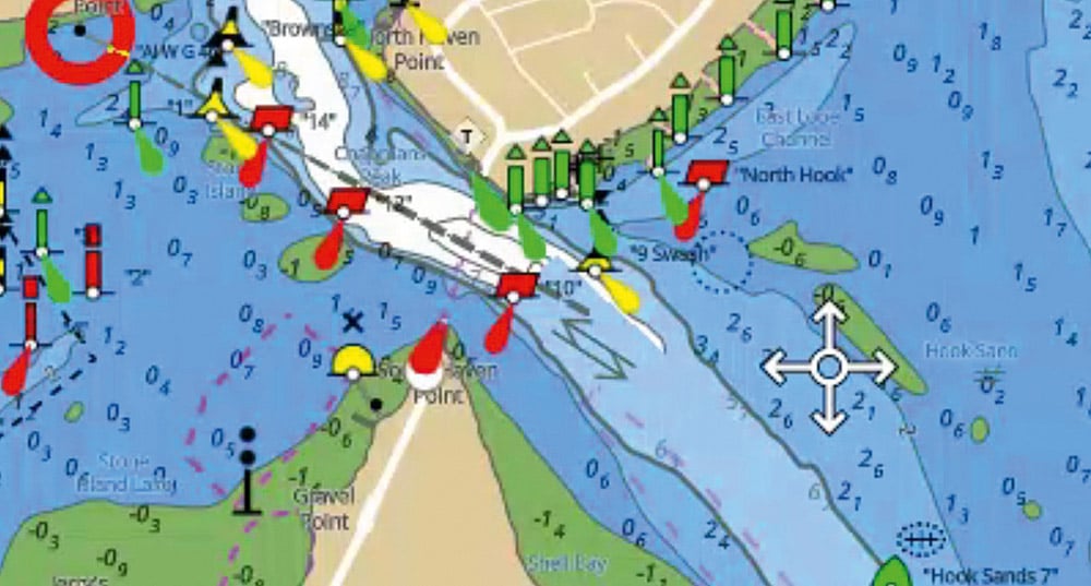 A Raymarine LightHouse Chart showing all layers of detail