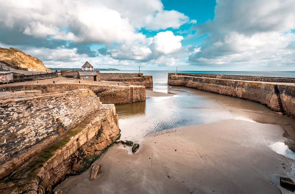 Charlestown Harbour at low tide, St Austell Bay