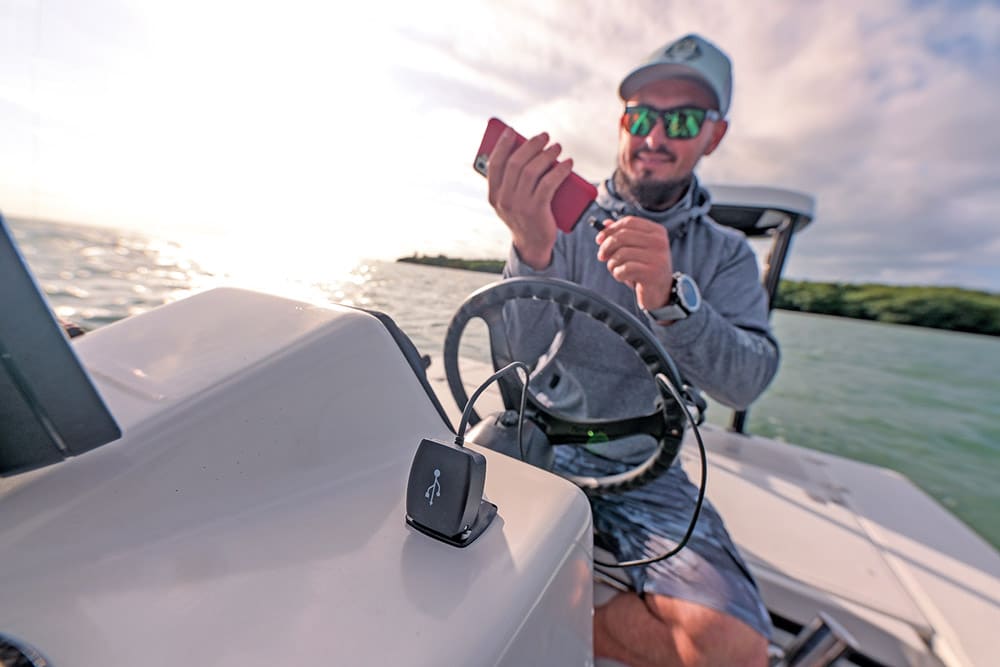 USB - Offers secure phone charging