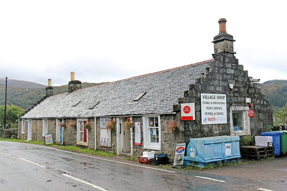 Strontian Post Office and petrol station.
