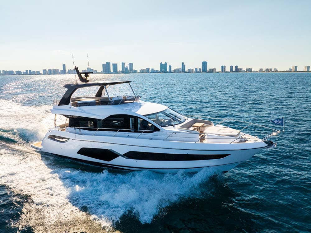 all-new Sunseeker Manhattan 68 (2025). British Motor Yacht Show