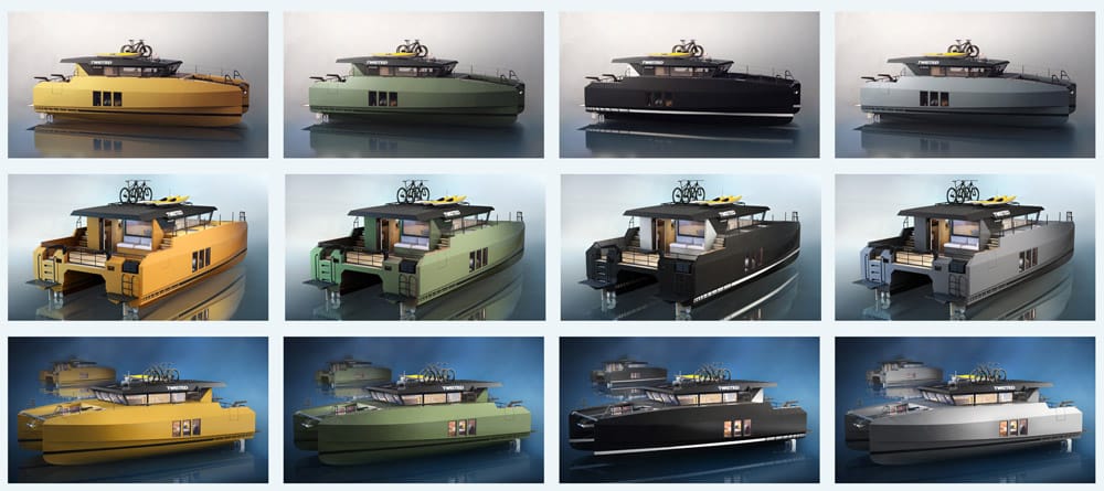 Twisted T47 Explorer catamaran colourways