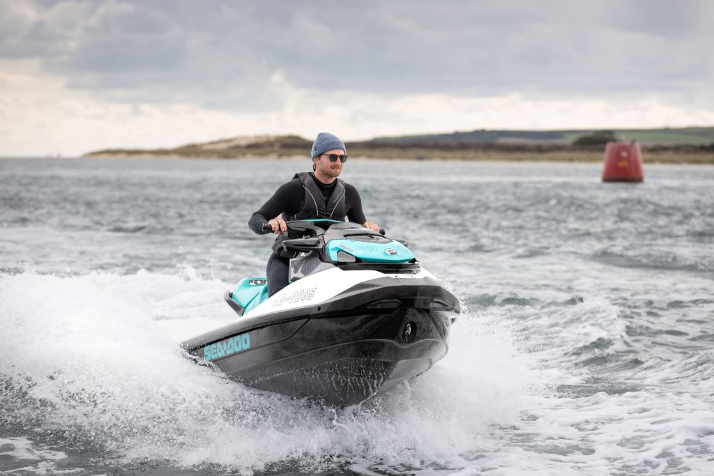 Man enjoying a jetski.