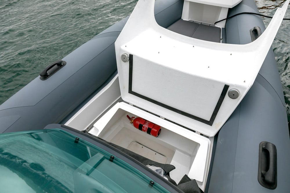 Under seat stowage in the Nordkapp Airborne 7