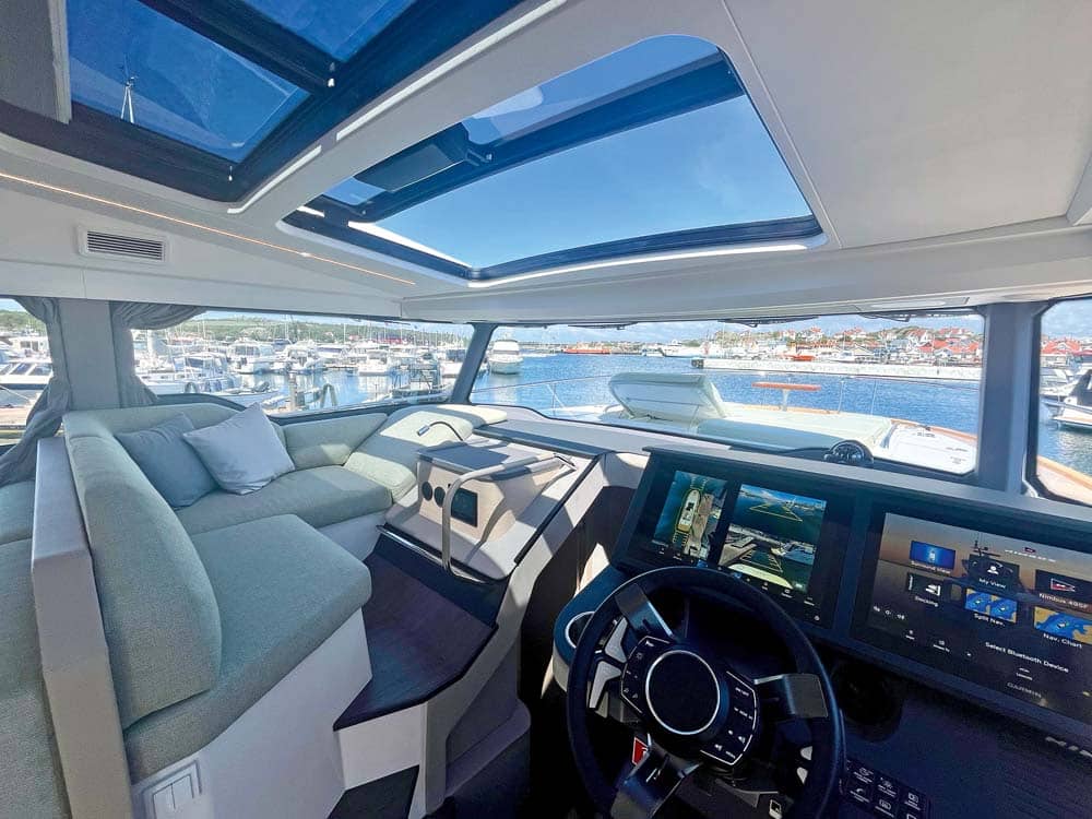 Very comfortable upfront port side lounging.