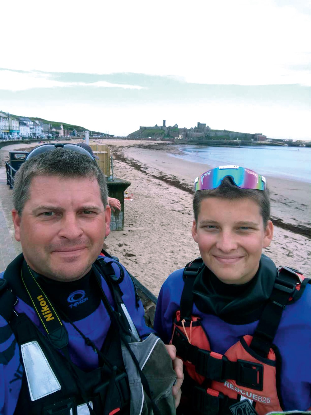 Very happy to be in Peel Beach. Isle of Man. Holyhead to Peel boating adventure