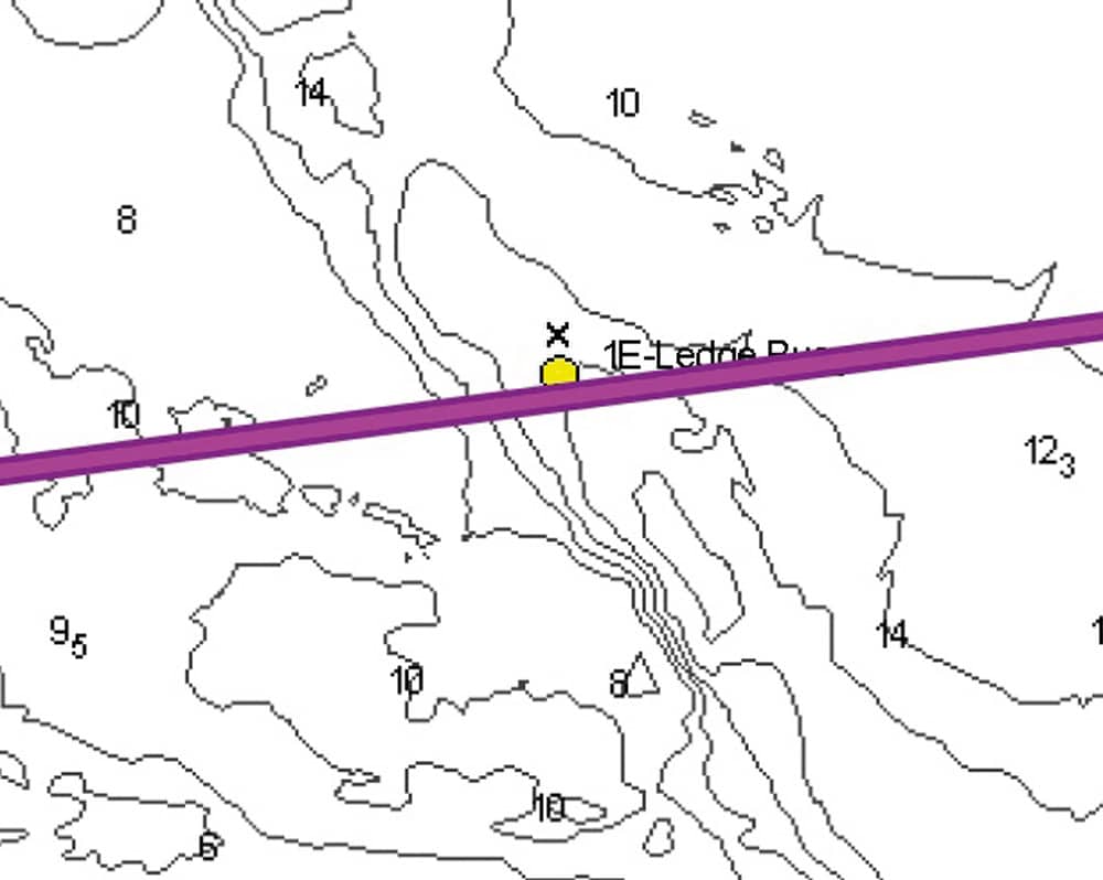 Scroll along your route to check for hazards. Add additional waypoints or drag them to new positions to create ‘sea room’ and clear water away from the hazards
