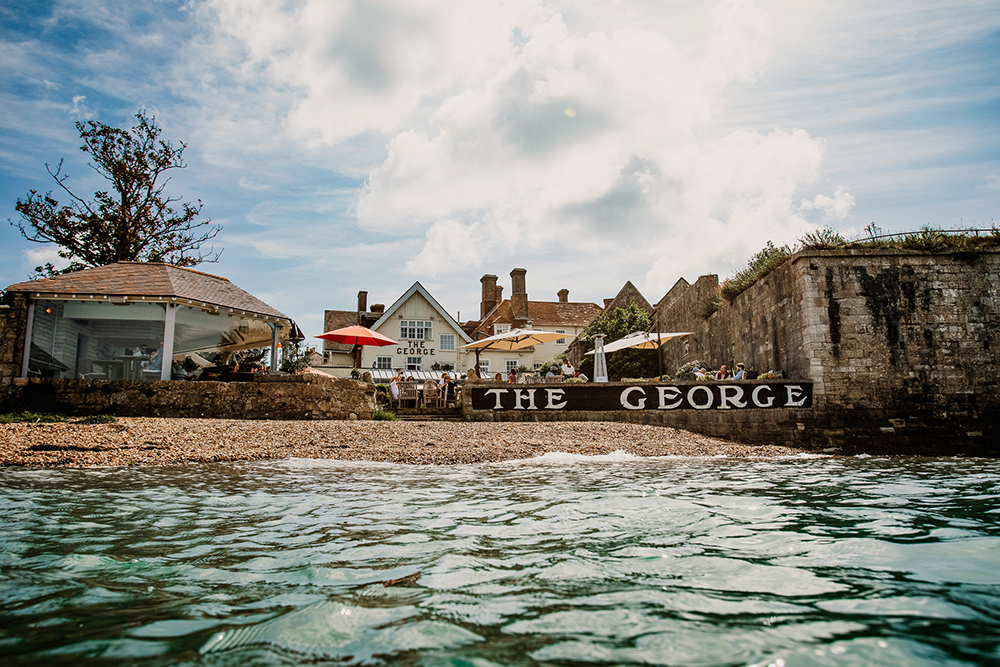 'The George' at Yarmouth viewed from the sea
