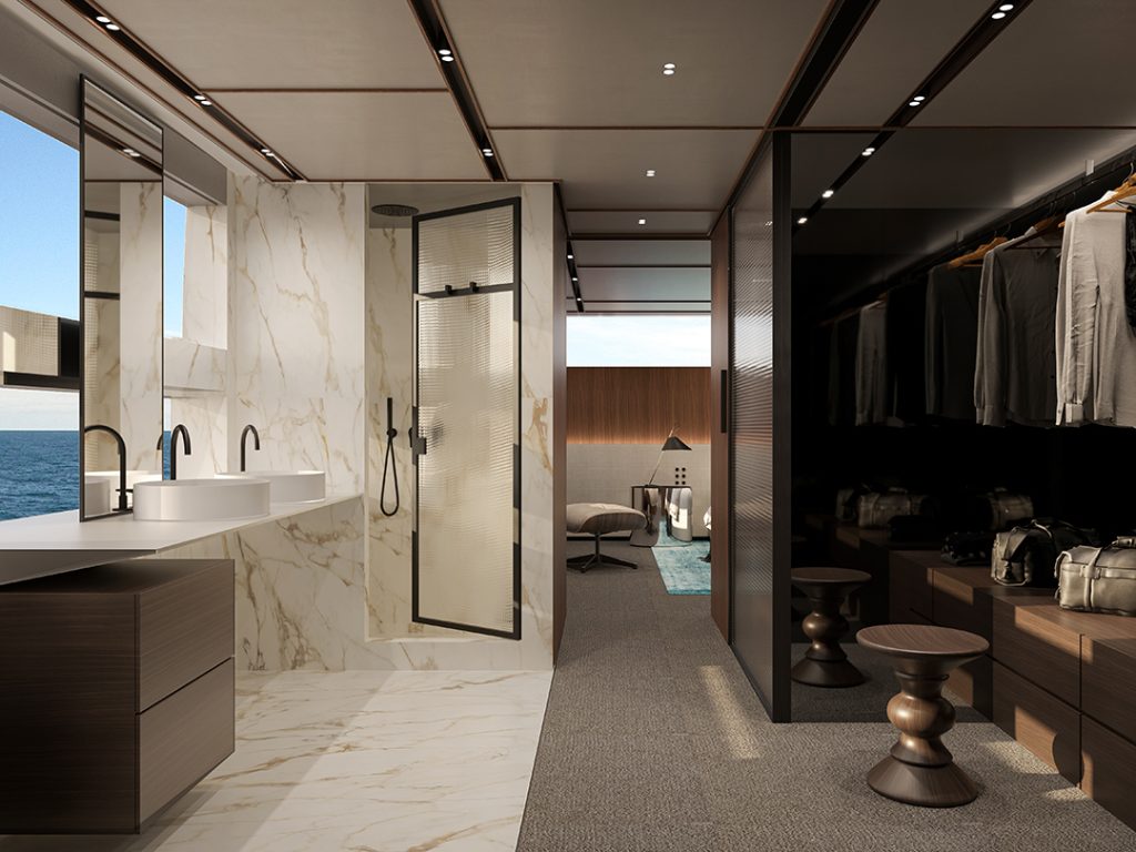 Luxury ensuite on Sanlorenzo SL110A.