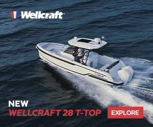 Wellcraft advertisement , they will exhibit the 28 T-Top at Boot Dusseldorf