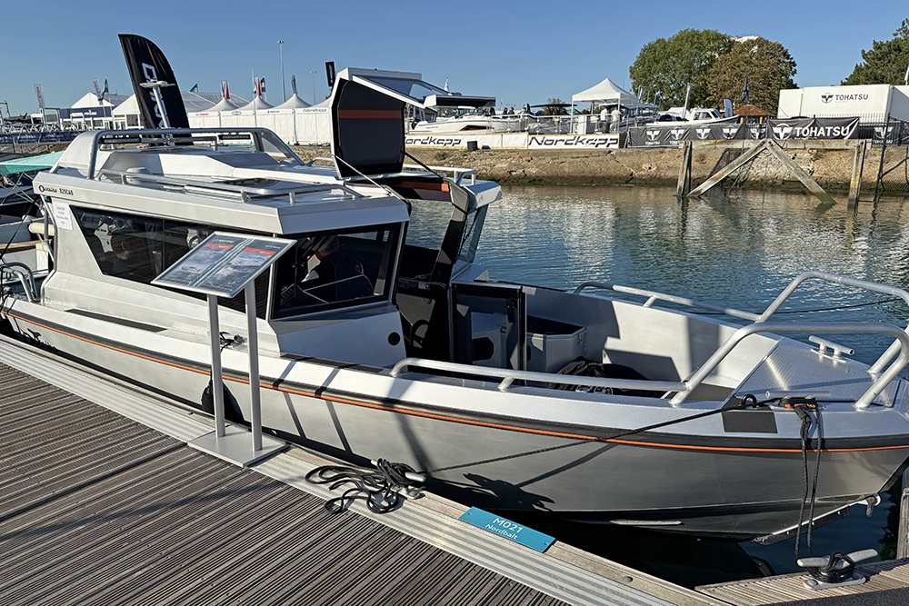 Ockelbo aluminium craft on display at boat show