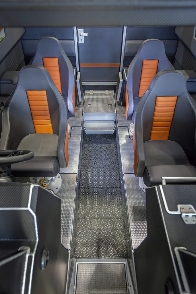 Cabin seating layout with four seat layout.