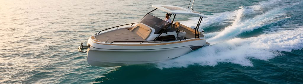 Sterk 26 underway on green sea