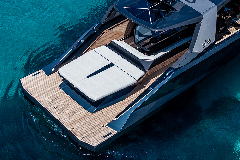 Say 52 with a large sunbed and open aft deck