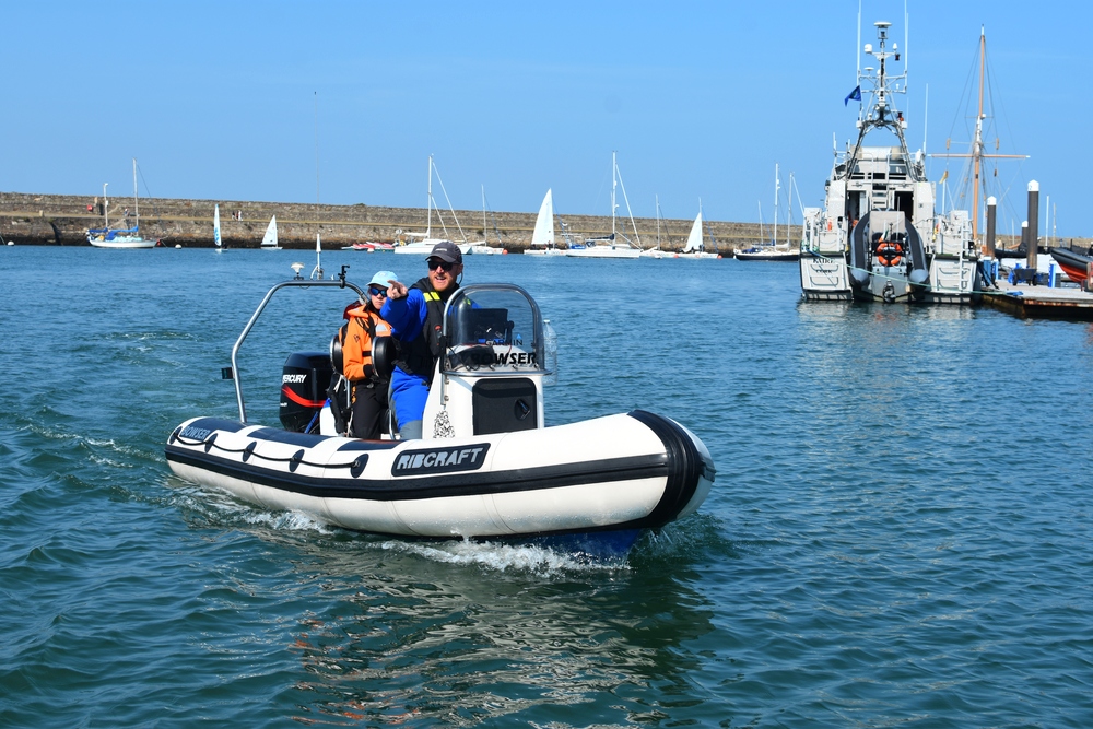 Ribcraft RIB entering Dún Laoghaire Harbour after the Holyhead to Dublin Irish Sea crossing