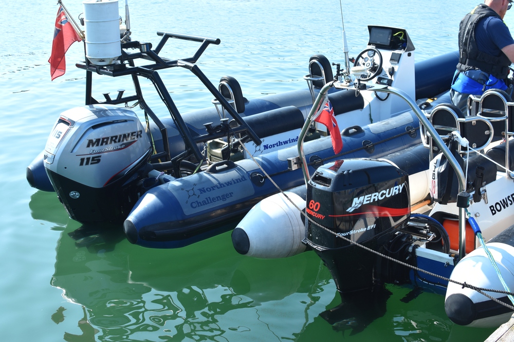 Northwind Challenger and Bowser RIBs moored together in Dún Laoghaire Marina after the Irish Sea crossing
