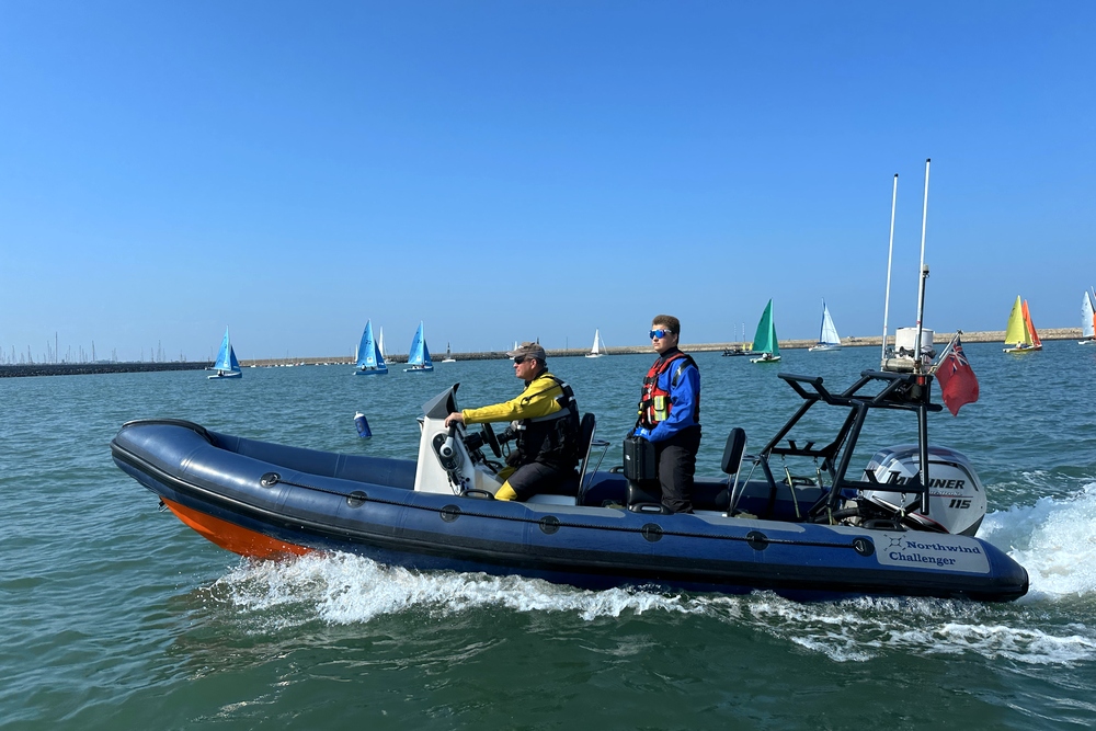Northwind Challenger RIB entering Dún Laoghaire Harbour during the Holyhead to Dublin passage