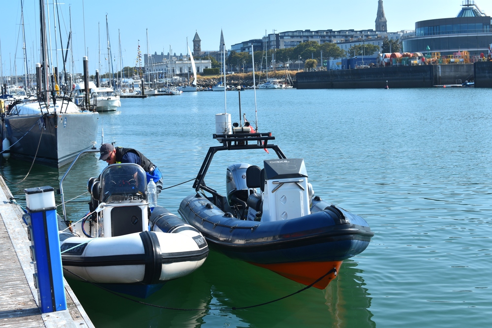 Northwind Challenger and Bowser RIBs moored at Dún Laoghaire Marina while waiting to refuel