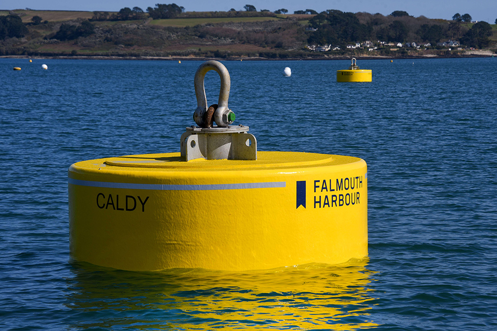 New Caldy high-capacity mooring buoy installed at Falmouth Harbour for superyachts and large vessels