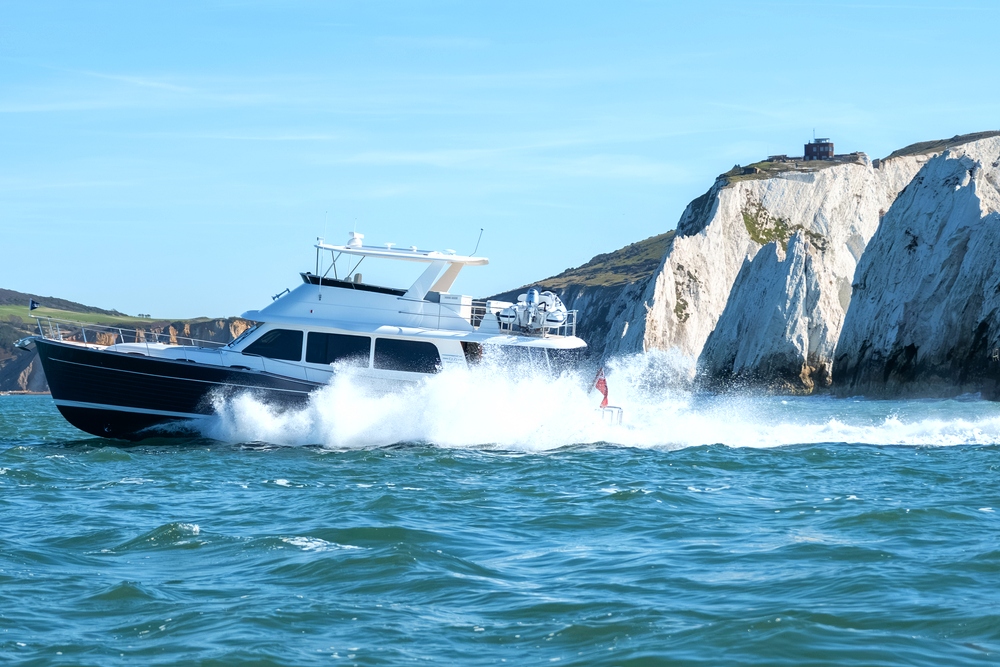 Grand Banks 54 underway at sea