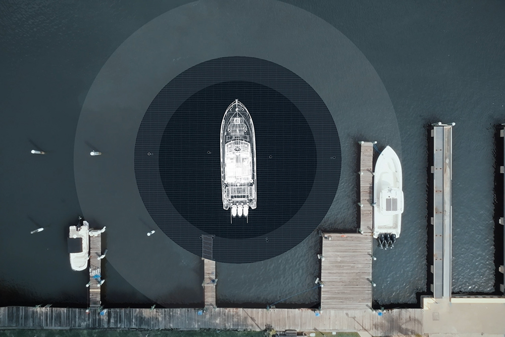 Illustration of 360 degree view of a docking vessel