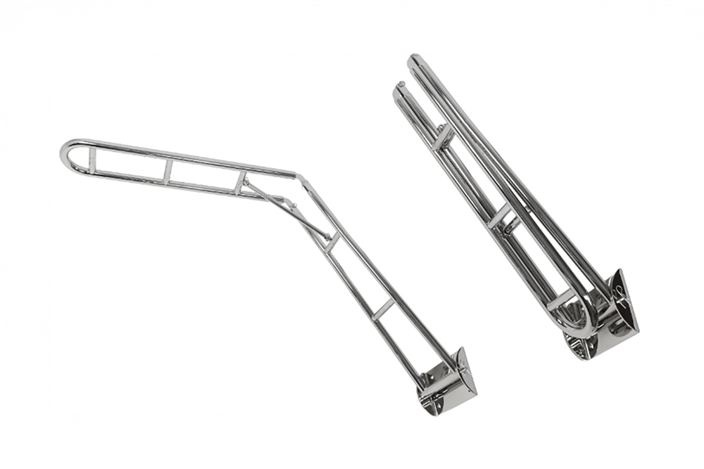 Foldable stainless steel Båtsystem davit arms for dinghy storage on boat transoms