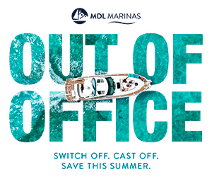 MDL Marinas advertising MPU saying 'Out of Office' Switch off, Cast off, Save this summer